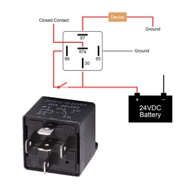 EHDIS Motor Relay 5 Pin 24V Coil 40amp Spdt Model No.: JD2912-1Z-24VDC 40A 28VDC, Contactor Relay Switch Power, Auto Switches & Starters, 5 Pack