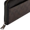 Coach F58112 Signature Zip Around Wallet, PVC Leather, mahogany/black