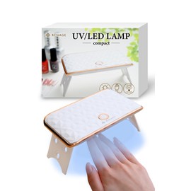Gel Nail Light, UV Light, Resin, LED Light, RENAGE Compact, Curing Light, Foldable, USB Powered Type, Timer Function, All Gel Compatible, Nail Dryer, 2-Way Type, Full Color Instruction Manual