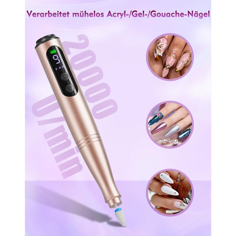 Fofile Electric Nail Cutter Set with LCD Display for Gel