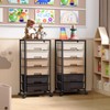 Rolling Storage Cart with Drawers,Utility Cart with 6 Large Drawers