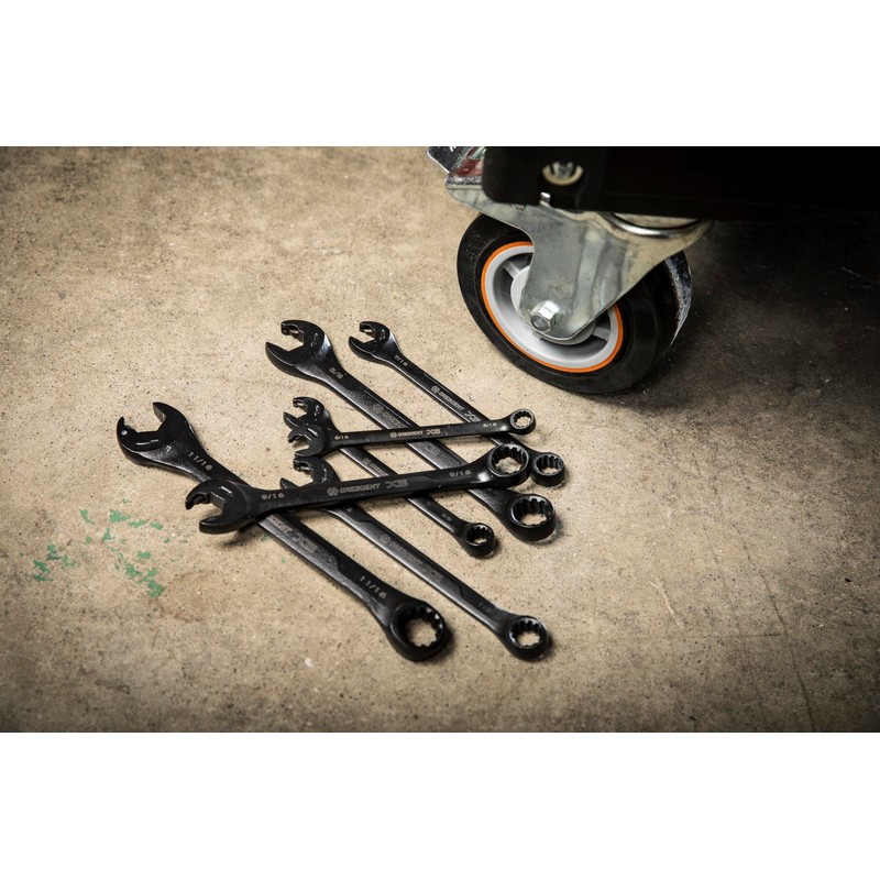 Crescent 7 Piece X6 Black Oxide Spline Open End Ratcheting