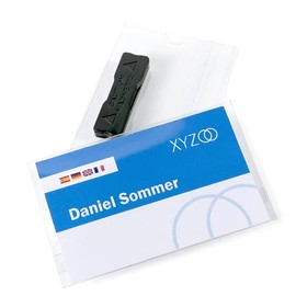 SPRINTIS Urban 60 Name Badges Magnetic Name Badges Set of 10 91 x 58 mm with Magnetic Holder Crystal Clear Acrylic