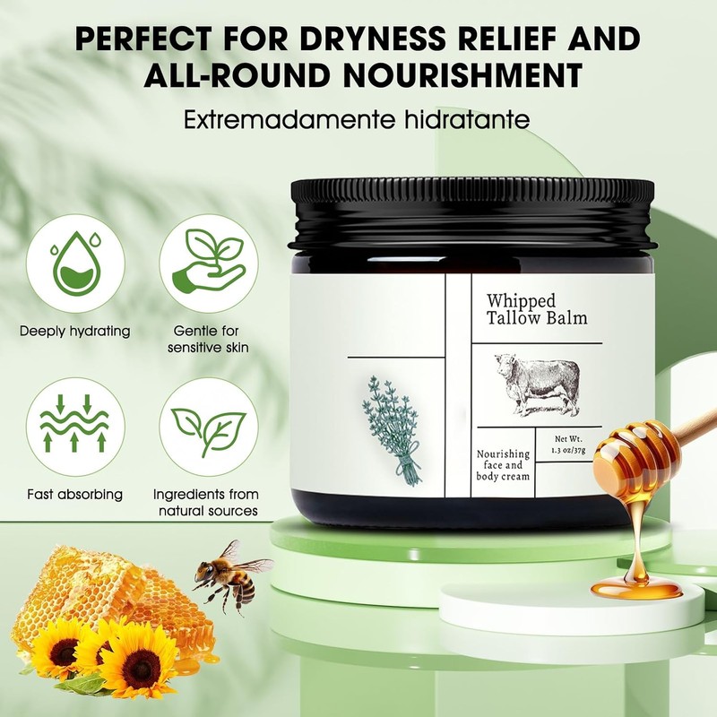 2PCS Cebo de Res para La Cara, Crema de Calendula