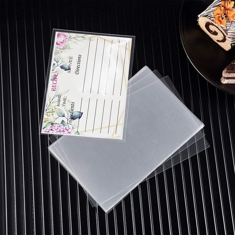 100Pcs Recipe Card Protectors 4x6 Plastic Sleeve - Page Protectors