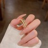 Adjustable Multi-Layer Pearl Ring, Gold Plated, Open Band Design, PEARL