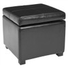 Safavieh Hudson Collection Williamsburg Brown Leather Square Storage Ottoman