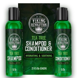 VIKING REVOLUTION Viking Revolution Tea Tree Shampoo Men + Conditioner 5 fl oz (150ml) - Mens Shampoo W/Tea Tree Oil - Tea Tree Shampoo And Conditioner