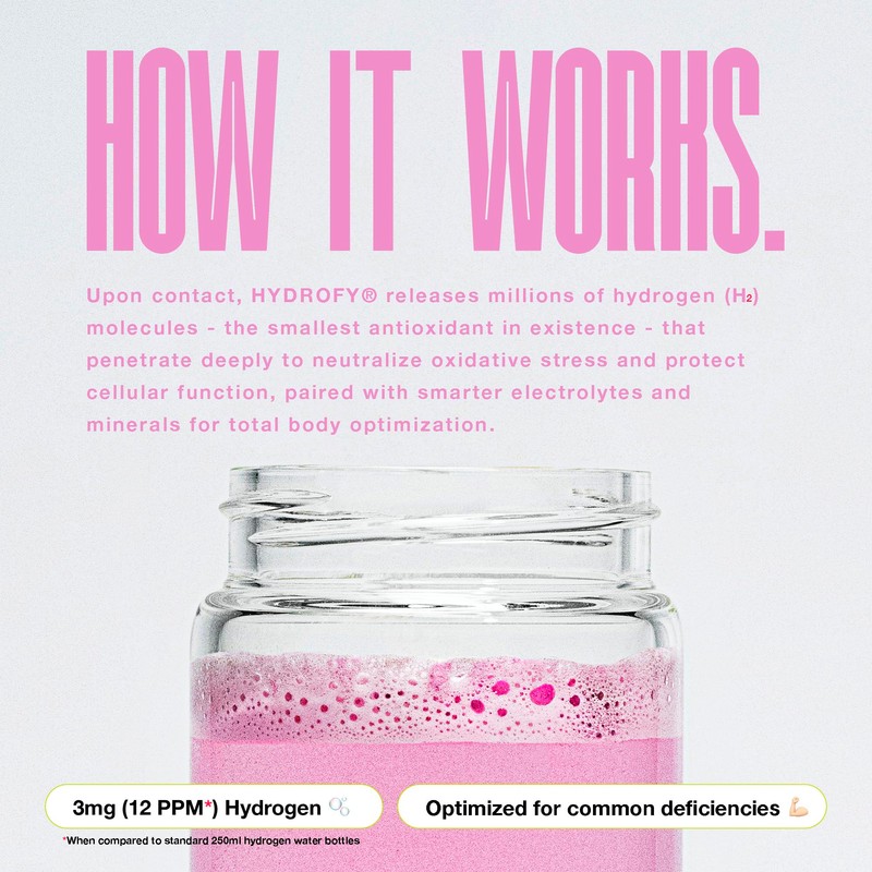 Hydrofy Hydrogen Water + Electrolytes Drink Mix | H2 Hydration