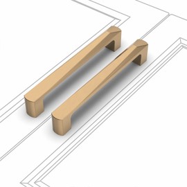 KNOKLOCK 10 Pack 5 Inch(128mm) Kitchen Cabinet Handles Champagne Bronze Cabinet Pulls Kitchen Cabinet Hardware Gold Drawer Pulls for Dresser Cupboard Wardrobe