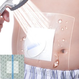 Shower Protection Sheet with Border - 8" x 8", 25 Count - Waterproof Wound Cover for Showering Dressing Surgical Bandage Shower Protector for Sensitive Skin