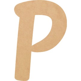 6 Inch Wooden Letter P Unfinished Craft, Nursery Baby Decor Wall Hanging MDF Cutout, Paintable DIY