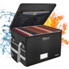 ENGPOW File Box with Lock,Fireproof Document Box with Zipper＆Pockets,Collapsible File