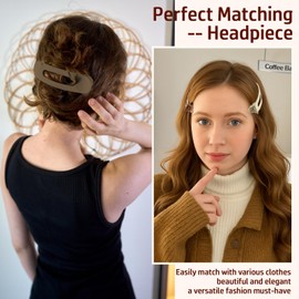 Hair Clips, Flat Hair Claw Clip, Comfortable Non-Slip Strong Hold Earthy Colors Lay Down Claws Clips for Thick Thin Long Short Curly Hairs