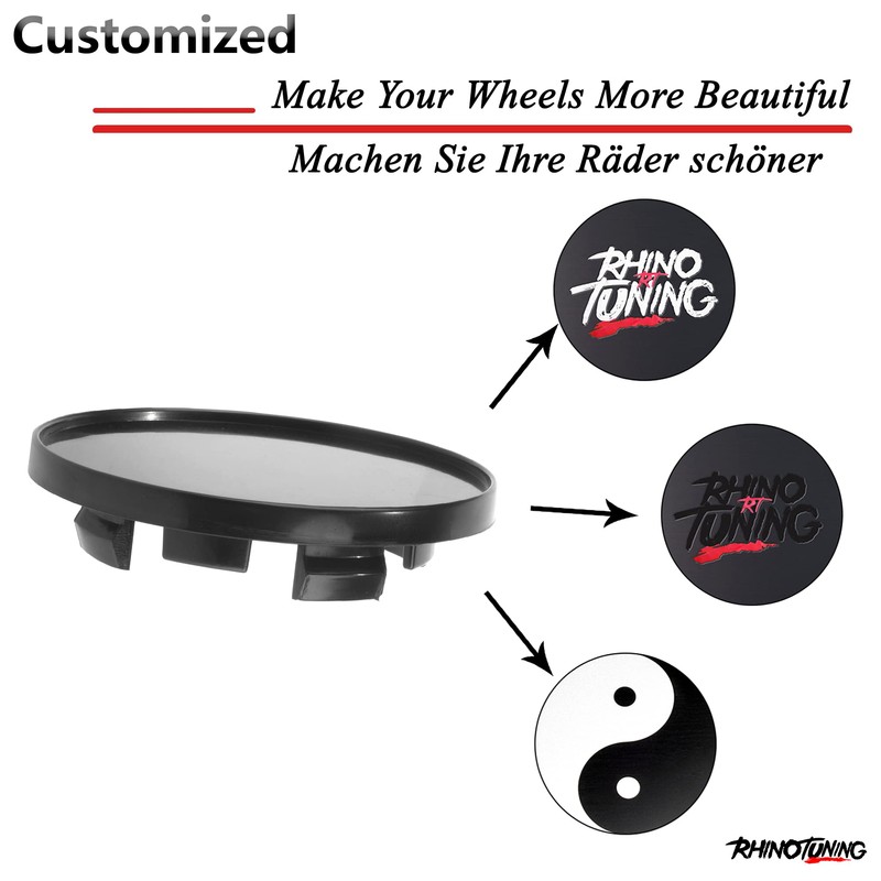 RhinoTuning 4 Pcs Set 63mm Wheel Centre Cap OD 63mm
