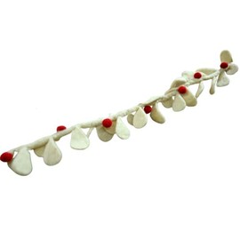 DeKulture 96" White Wool Felt Mistletoe Garland - Christmas Decorations, Holiday Decor