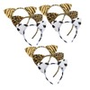 Gatuida 9pcs Leopard Print Cat Ear Headbands Plush Fuzzy Animal