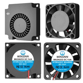 WINSINN 24V 40mm Fan Blower for Cooling Creality Ender 3 / Pro Turbine Turbo 40x10mm 4010 DC Brushless Hydraulic Bearing, with Air Guide Parts - High Speed (Pack of 4Pcs)