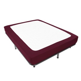 Box Spring Cover Wrap Around 4 Sides Bed Skirt,The Mattress, Stretch & Snug Fit, Ultra Soft, Wrinkle Free, Replacing Bed Skirts for Hotel and Home Fits Upto 10-15 inch (Size -Full, Color-Burgundy)