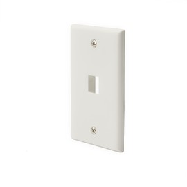 trueCABLE 2 Port Single Gang Keystone Wall Plate, UL Listed, Low Profile Design, Universally Compatible with Modular Ethernet, A/V, Coaxial, and Optical Fiber Keystones, 1 Pack, White