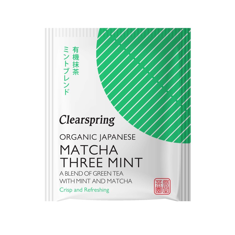 Clearspring Organic Japanese Matcha Three Mint, Green Teabags, Pack of