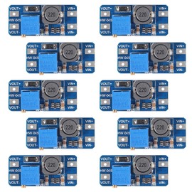 AITRIP 10pcs MT3608 DC-DC Boost Converter 2A Adjustable Step Up Module Voltage Regulator Board Input Voltage 2V-24V to 5V-28V Output Voltage for Arduino