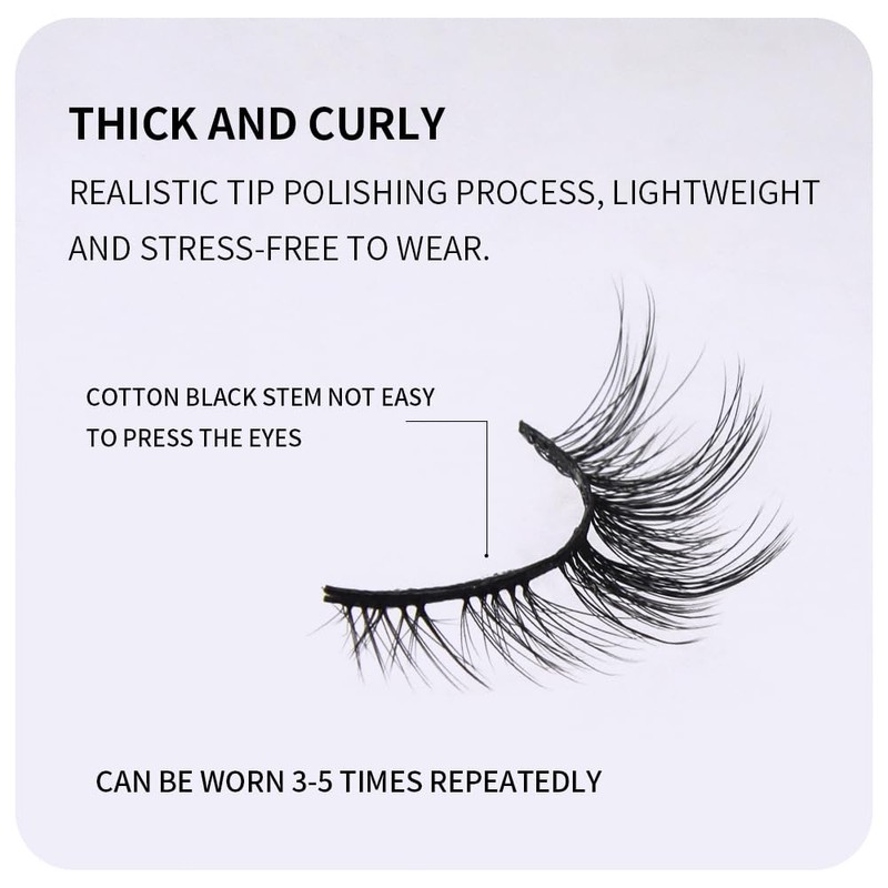AKARA Natural Eyelashes, 7 Pairs, 3D False Eyelashes, Fake Lashes,