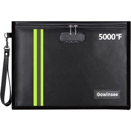 Improved Fireproof and Waterproof Bag Briefcase with Lock (38 x 28 cm) Multilayer Fibreglass Material, Fireproof Waterproof Briefcase for A4/A5 Documents