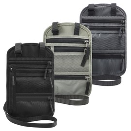 Dunzoom 3 Pack Neck Wallet Rfid Blocking Passport Holder for Travel 9.06" × 5.91" Waterproof and Slim Travel Pouch with Adjustable Neck Strap for Men Women to Secure Cash and Credit Cards