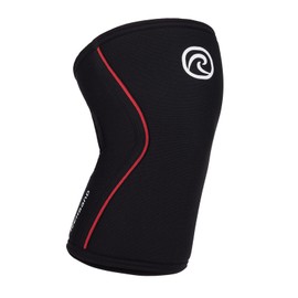 Rehband Knee Support for Strength Sports & Fitness - Knee Support 7 mm Neoprene, Flexible and Non-Slip, Knee Sleeve for Men and Women, Colour: Black/Red, Size: S