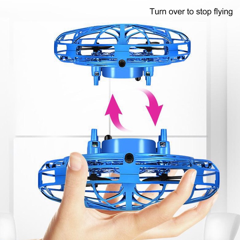 Hand Controlled Flying Drone Children Flying Toy Blue Hand Drone