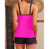 Tankini Swimsuits with Shorts - Pink Two Piece Tummy Control
