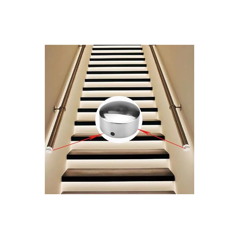 Leliafleury 4Pcs Handrail End Caps Stainless Steel Round Banister End
