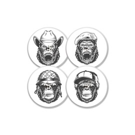 MySweetStitch | Freestyle Libre 1 & 2 Sensor Sticker (Set of 4) Monkey Edition | with Ventilation Hole | Made in Germany