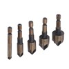 5-schneidiges Senkbohrer-Set, Stahl-Senkbohrer-Set Zum Bohren von Holz und Metall, 1/4
