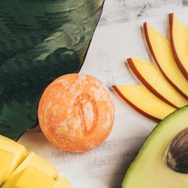 Duschkind Solid Shampoo Natural Cosmetics Mango Avocado Solid Shower Gel & Conditioner & Shaving Cream Vegan Formula 1 Piece 56 g for Normal & Curly Hair Recyclable Packaging