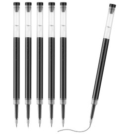 TIESOME 6 Pcs Refill Ink 0.5mm Needle Tip Liquid Gel Pen, Black Ink Refills, 0.5mm Fine Point Pen Refills, BallPoints Pen Refills, Ink Pen Refills for Daily Work Writing School Office Supplies