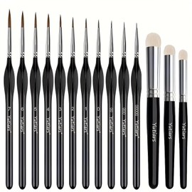 14 Miniature Drybrush Brush Set, Dry Brush Drybrush Set, DryBrush Brush, Dry Brush & Fine Detailing Brush for Miniature Painting and Model Watercolours, for Model Making Citadel Warhammer 40k