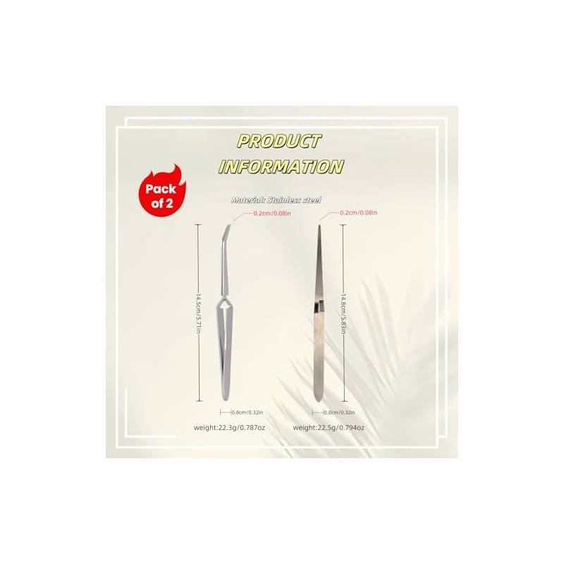 Reverse Craft Tweezers for Crafting Nail Salons Eyelash Extensions Jewelry