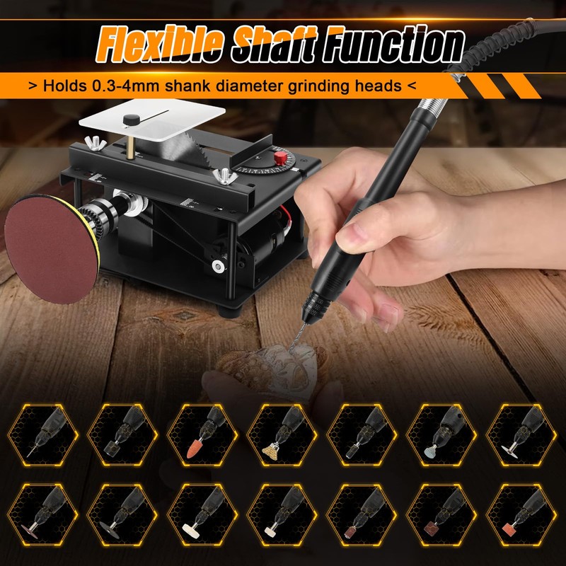 Mini Table Saw, 100W Portable Small Desktop Electric Saw, Speed