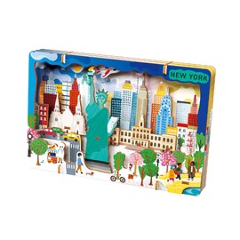 Avenir 6305080 3D City Craft Set, New York, City Miniature Puzzle, DIY Wooden Puzzle, Decorative Gift for Adults and Children from 6 Years