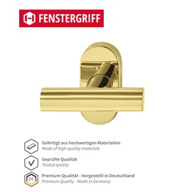 Tilt Grid Olive Window Handle Stainless Steel Window Olive T-Shape WH2110 | Window Fitting with 90° Grid for Tilt Windows | Stainless Steel Brass PVD Coated | 1 Piece - Design Handle for Windows