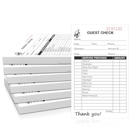 Paquete de 6 bloc de cheques de salón, libros de cheques de invitados de 2.99 x 5 pulgadas, bloc de notas de servidor, chequera de camarero, libro de 