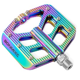 BONMIXC Bike Pedals Oil Slick MTB Pedals Non-Slip BMX Pedals Sealed Bearing Fashion Flat Road Bike Pedals 9/16"