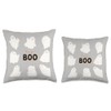 Moe designs Hey Boo Ghost Throw Pillow, 16x16, Multicolor