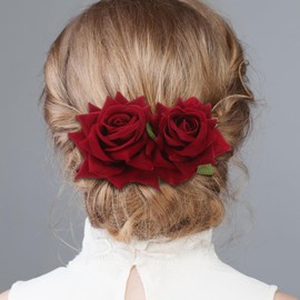 EXCEART Hair Pins, Hair Clips, U Pins, Comb Hairpins, Bridal Hair Ornaments, Roses, Flowers, Roses, Wedding Headdress, Floral Decoration, Hair Comb, Hair Clip, Hair Accessories, Bridal Wedding,