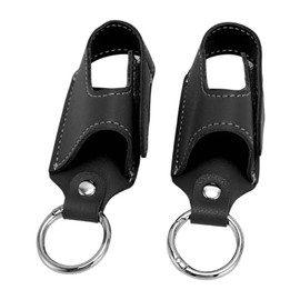 Yinhing 2pcs PU Leather Asthma Inhaler Holder,Portable Asthma Inhaler Holder Case with Clip,for Home Work or Travel (Black)