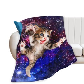 Cat Blanket Funny Cat Gifts for Girls Boys Woman Kids Cat Lover Throw Blankets Soft Blanket Warm Fleece Flannel Plush Blankets for Bed Sofa Couch 40"x50"