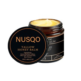 Bálsamo orgánico de ternera alimentada con pasto con miel cruda, crema hidratante para una piel suave y tersa, bálsamo de miel para cara, fórmula natural para pieles secas y sensibles (1