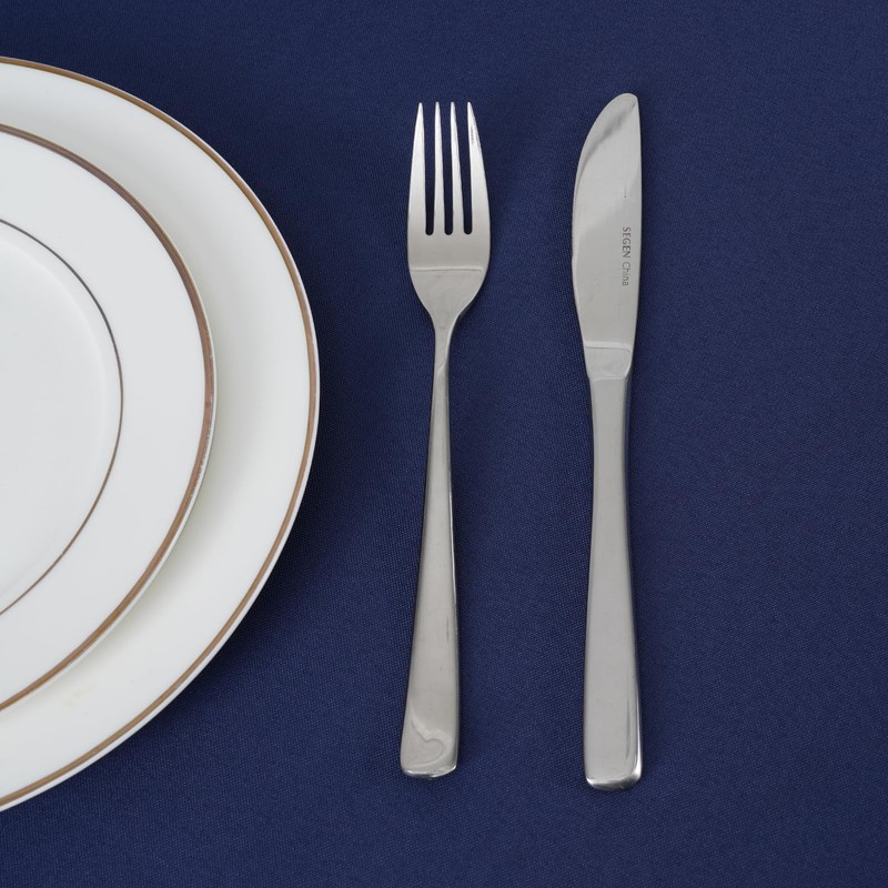 Zdada Blue Round Table Cloth, 274cm/108Inch Large Circular Table Cloths,